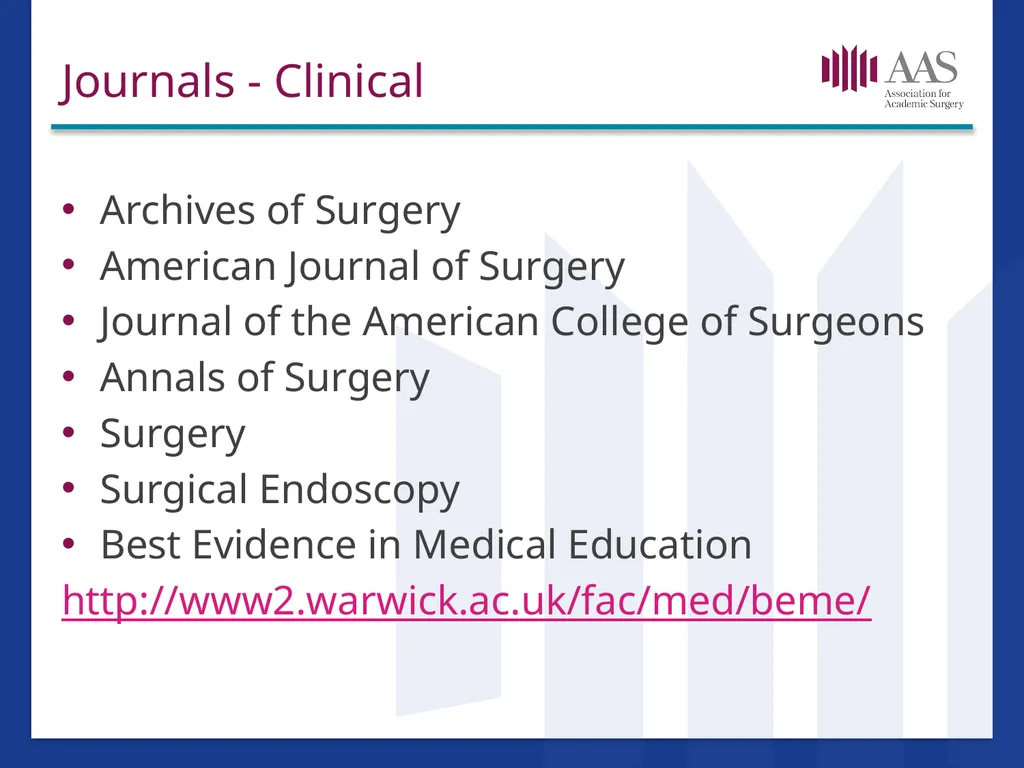 Research in Surgical Education Hilary Sanfey MB. - slide 34 of 35