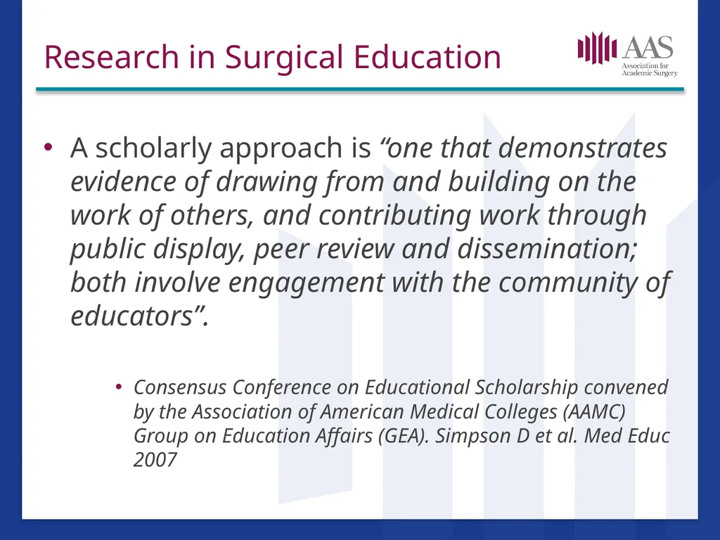 Research in Surgical Education Hilary Sanfey MB. - slide 5 of 35