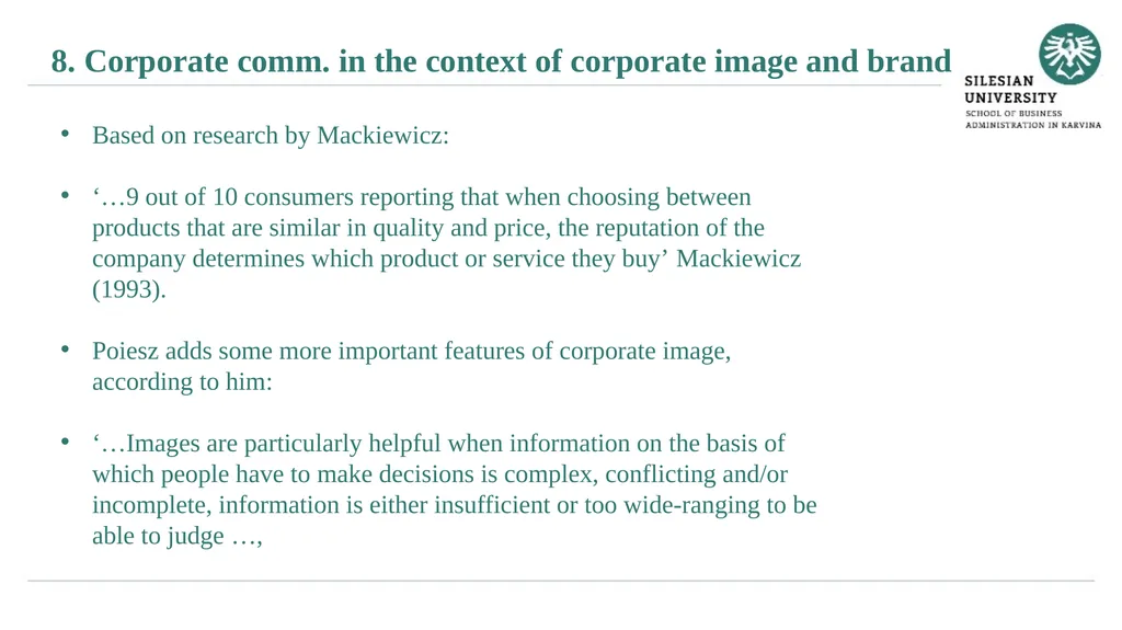 Janusz Karpeta Corporate communication Subject - slide 10 of 33