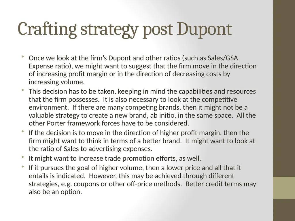 The Dupont Model: Introduction P.V. Viswanath - slide 37 of 44