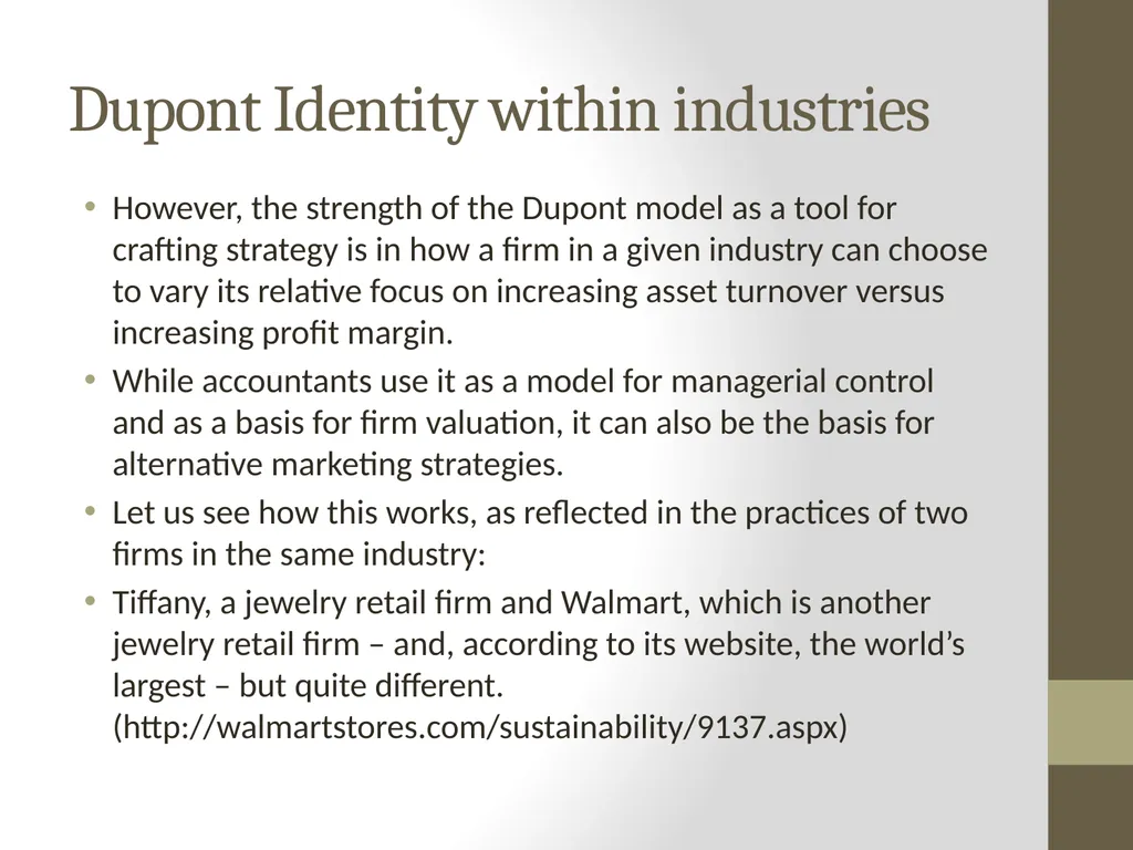 The Dupont Model: Introduction P.V. Viswanath - slide 10 of 44