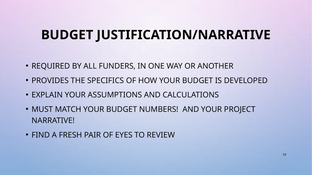 Demystifying Grant BudgetS Dorothy Warner - slide 10 of 13