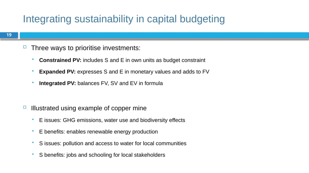 Corporate Finance for Long-Term Value Chapter 7: - slide 19 of 31