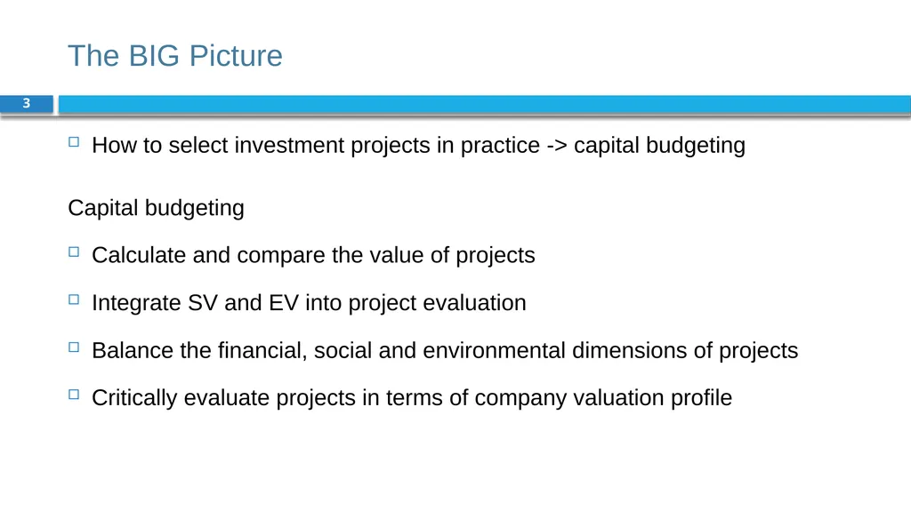 Corporate Finance for Long-Term Value Chapter 7: - slide 3 of 31