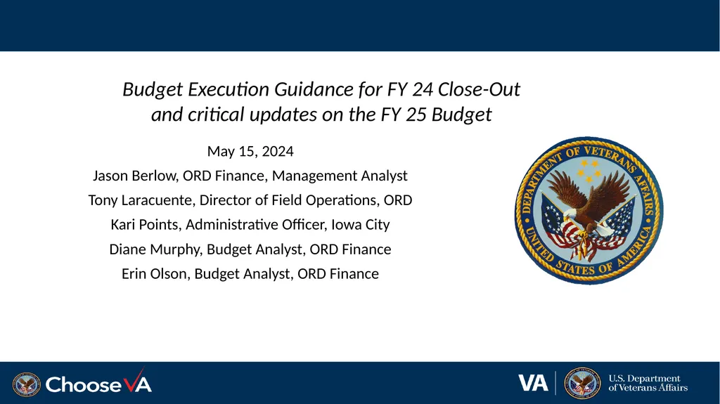 Budget Execution Guidance for FY 24 Close-Out and - slide 1 of 24