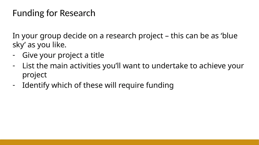 ResearchBite Getting Started with Research Funding - slide 3 of 23