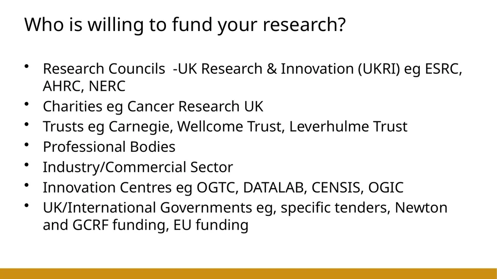 ResearchBite Getting Started with Research Funding - slide 5 of 23