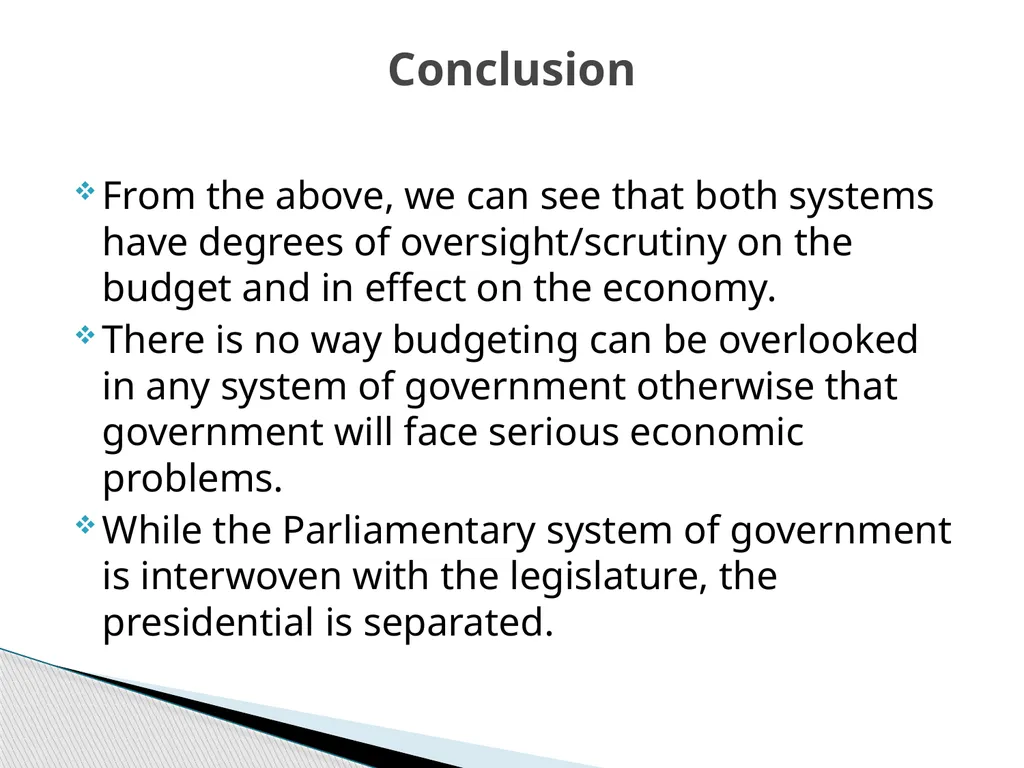 THE BUDGET PROCESS IN PRESIDENTIAL AND - slide 24 of 25