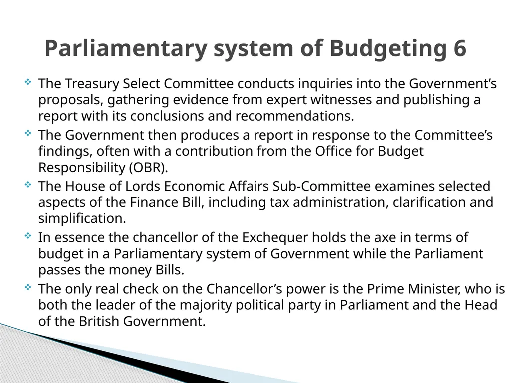 THE BUDGET PROCESS IN PRESIDENTIAL AND - slide 19 of 25