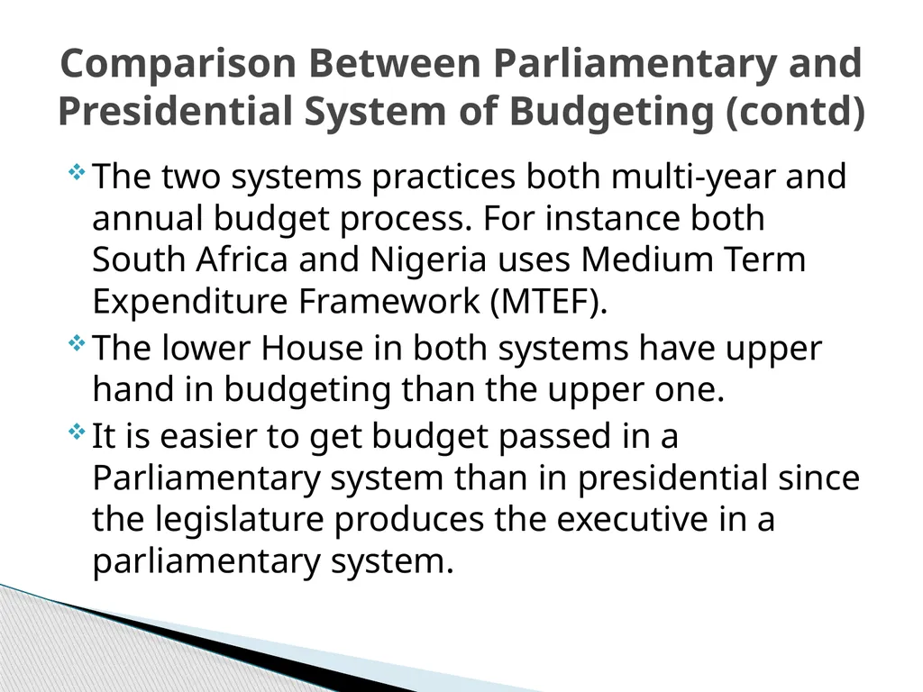 THE BUDGET PROCESS IN PRESIDENTIAL AND - slide 23 of 25