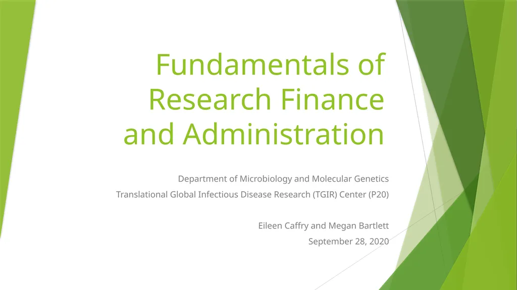 Fundamentals of Research Finance and