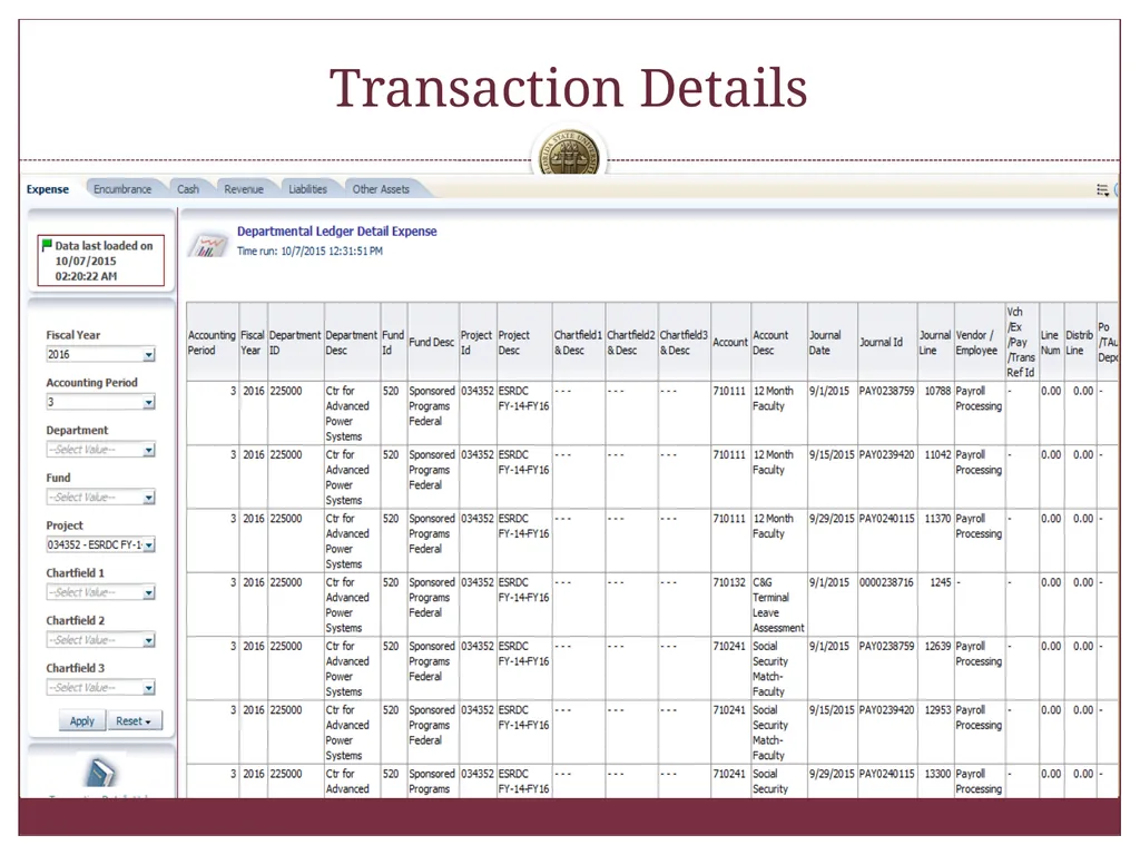 “SPEAR” Workshop October 19 & 30, 2015 Financial - slide 37 of 43