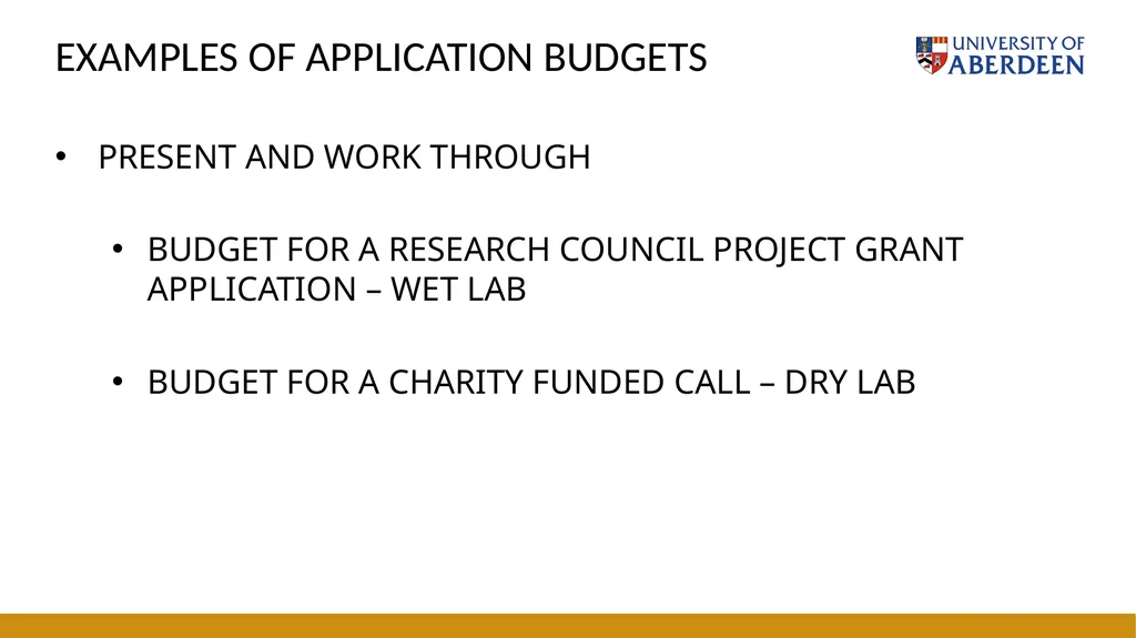 Grants Academy ResearchBites: Building Your Budget - slide 10 of 12