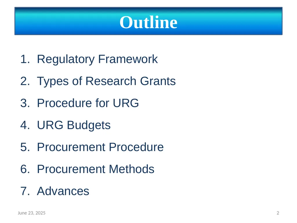 Financial aspects of the University Research - slide 2 of 13