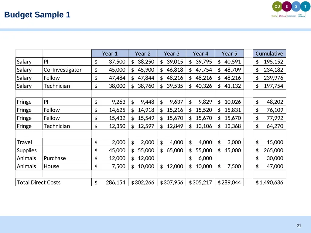 Proposal Development and Budgeting Basics Todd - slide 21 of 32