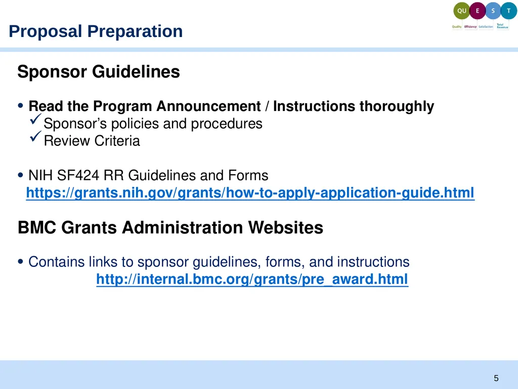 Proposal Development and Budgeting Basics Todd - slide 5 of 32