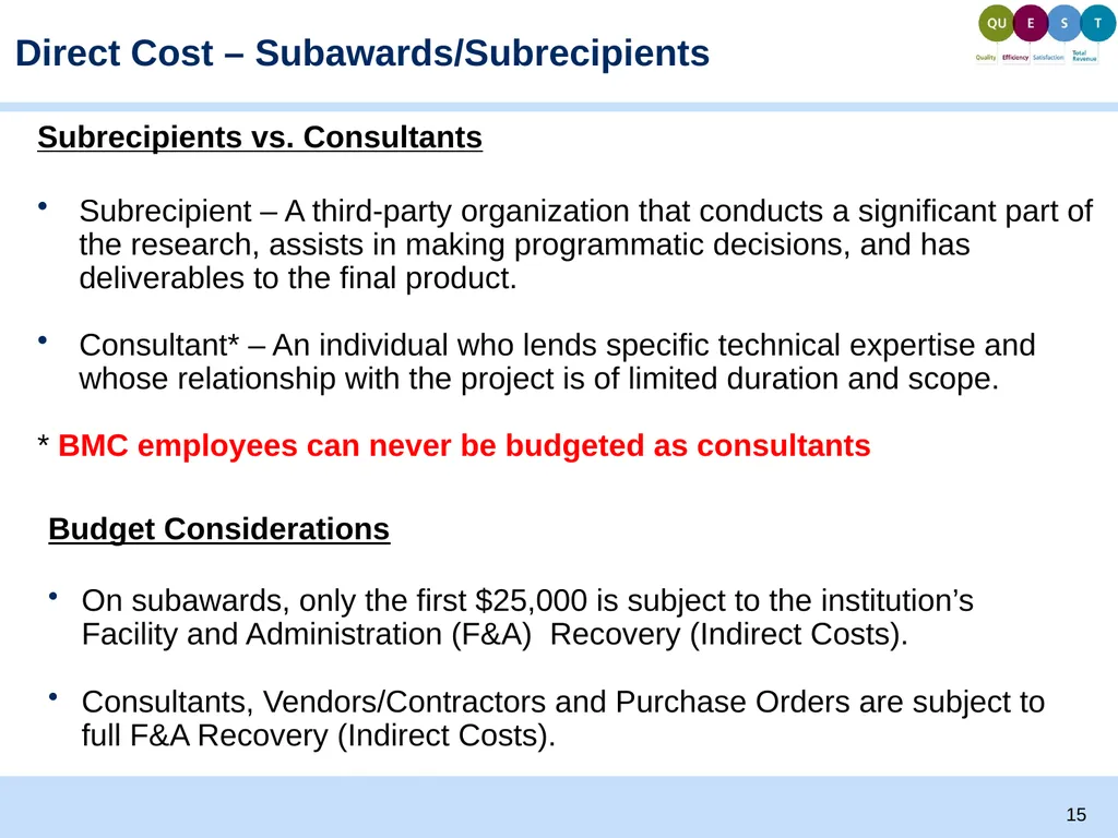 Proposal Development and Budgeting Basics Todd - slide 15 of 32