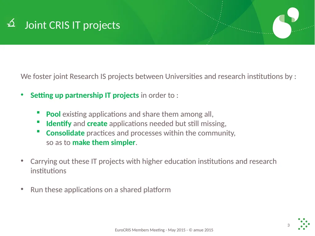 What are the Plans for Partnership IS Research - slide 3 of 14