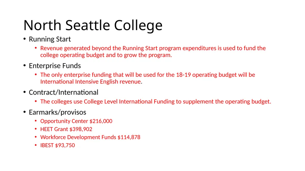 2018/2019 Budget Review For Seattle Colleges Board - slide 18 of 24