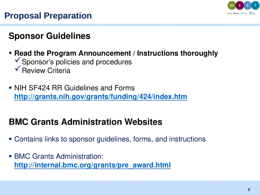 Proposal Development and Budgeting Basics Ellen - slide 6 of 26