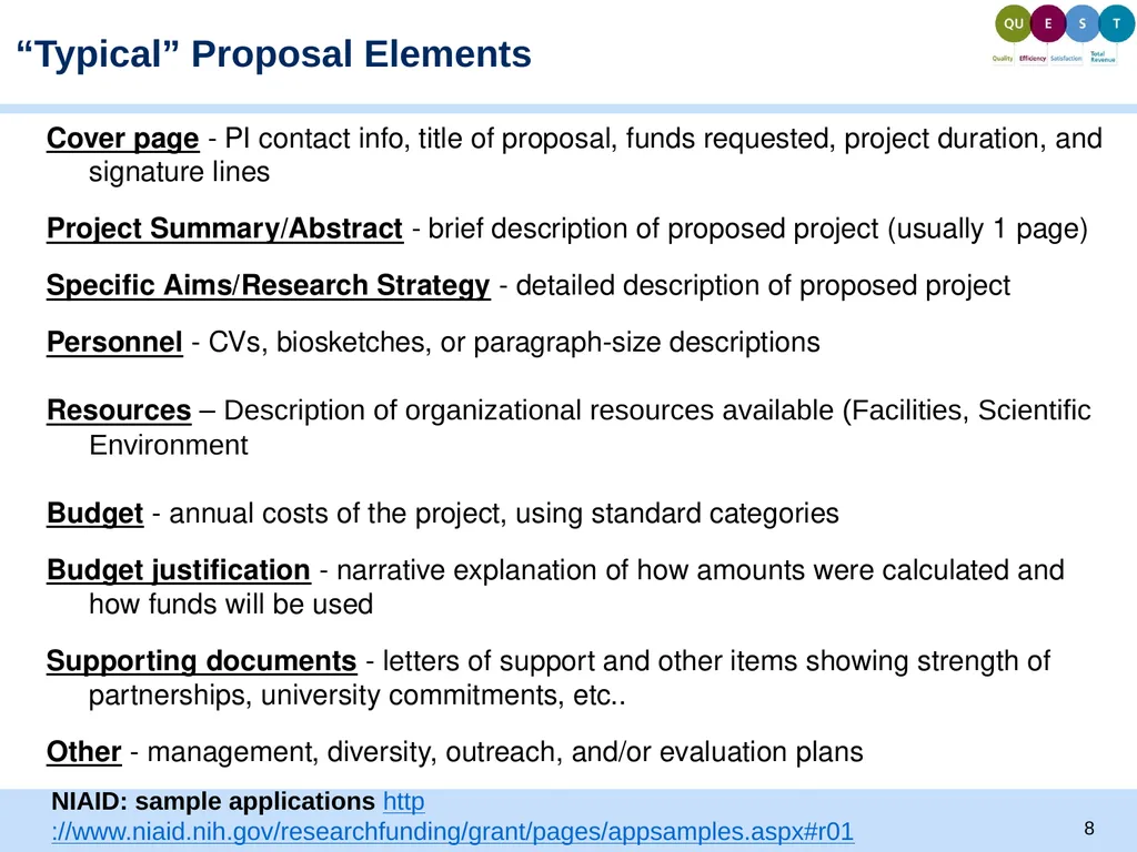 Proposal Development and Budgeting Basics Ellen - slide 8 of 26