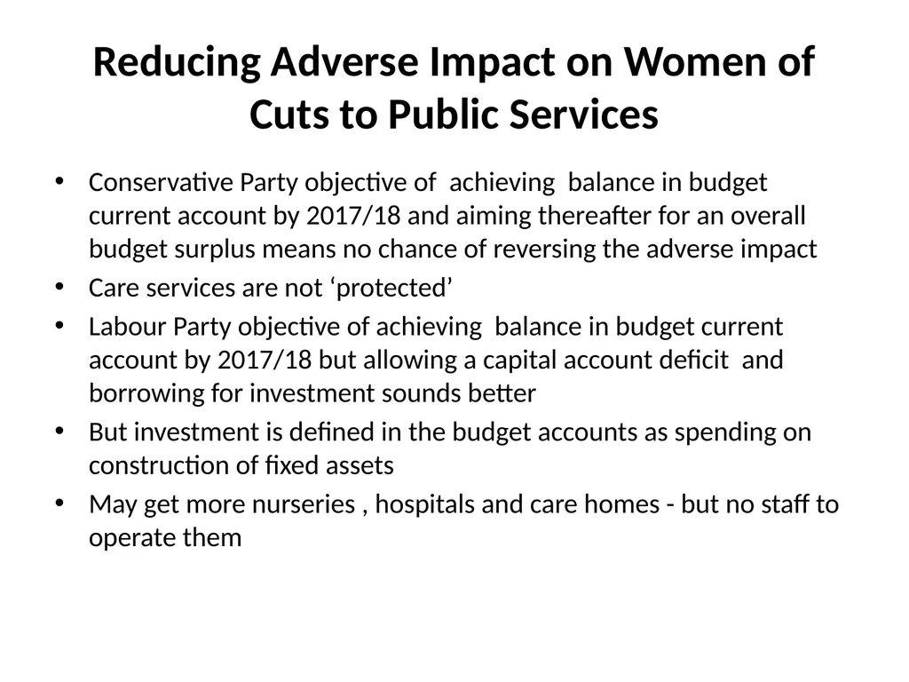 Gender Budgeting and Macroeconomic Policy Diane - slide 6 of 8