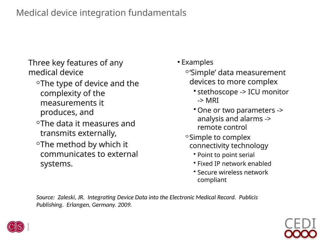 Clinical Engineering & Device Integration (CEDI) - slide 9 of 16