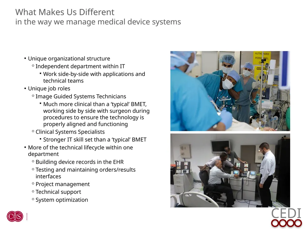 Clinical Engineering & Device Integration (CEDI) - slide 12 of 16