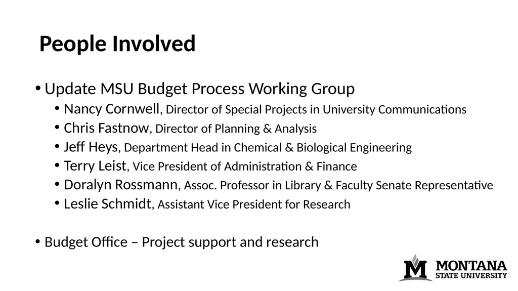 Budget Model Discussion December 10th, 2015 - slide 3 of 19