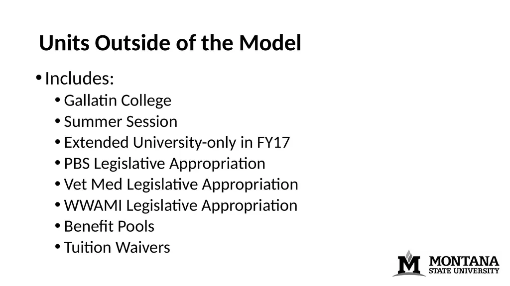 Budget Model Discussion December 10th, 2015 - slide 7 of 19
