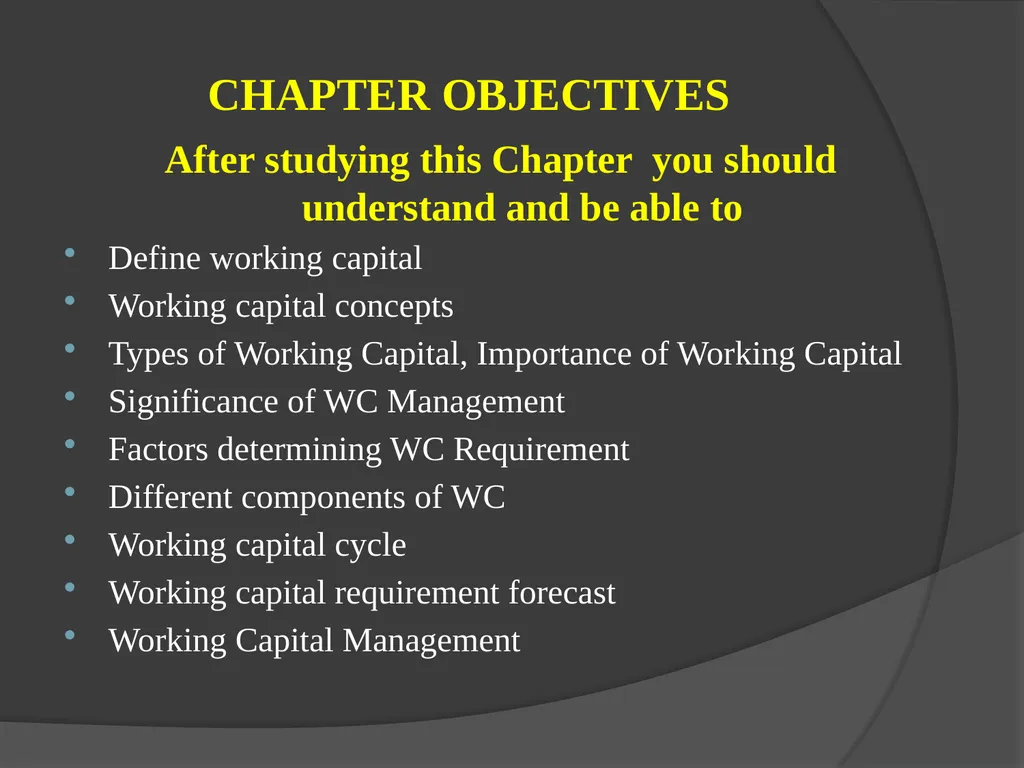 Presentation on Working Capital Management for - slide 2 of 26