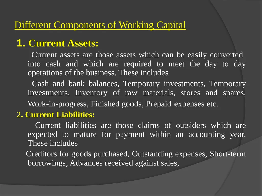 Presentation on Working Capital Management for - slide 11 of 26