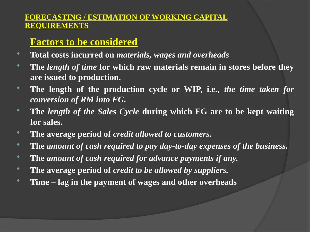 Presentation on Working Capital Management for - slide 13 of 26