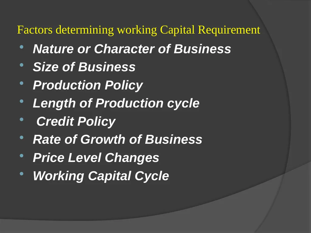 Presentation on Working Capital Management for - slide 10 of 26