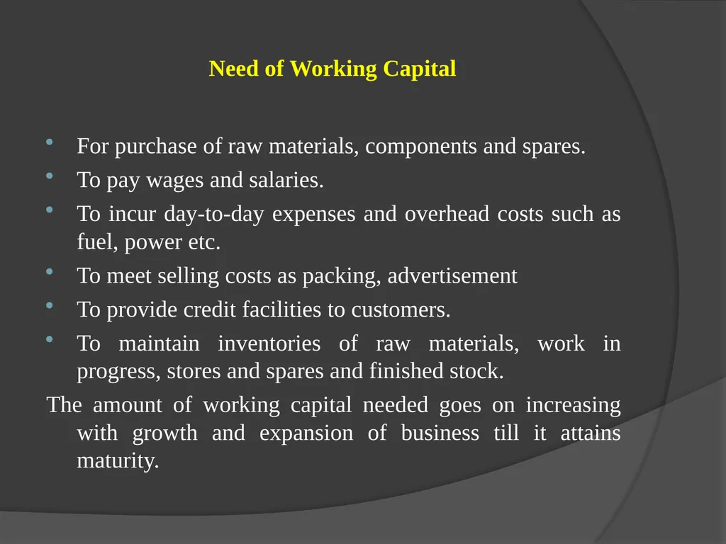 Presentation on Working Capital Management for - slide 8 of 26