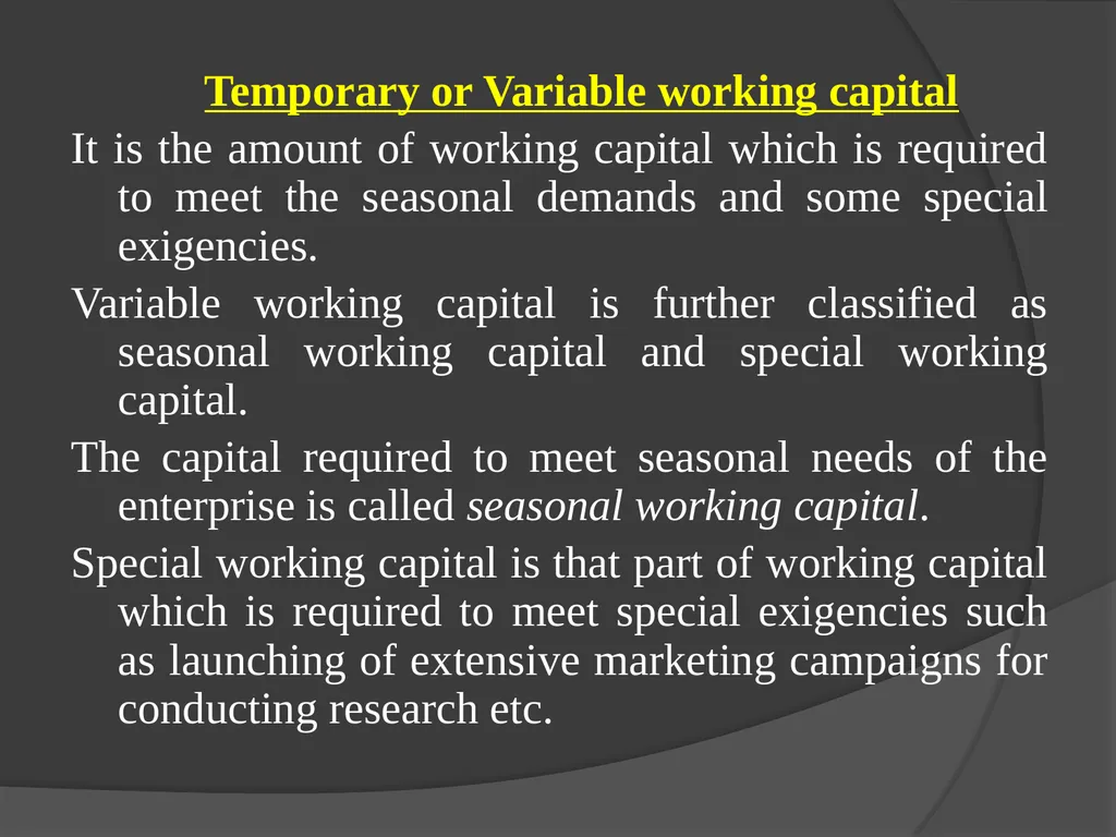 Presentation on Working Capital Management for - slide 7 of 26
