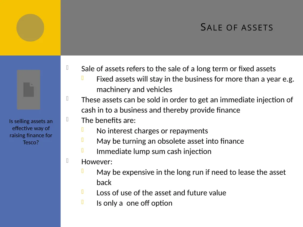 Sources of Finance D1 Sources of finance How many - slide 7 of 31