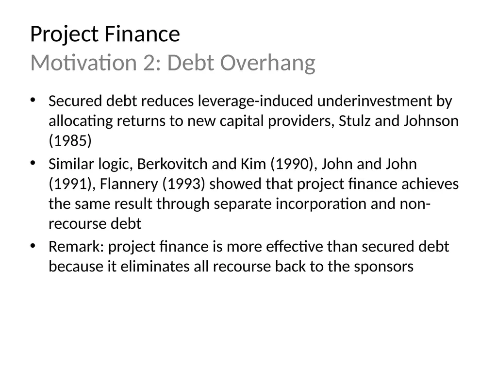 The Economic Motivations for Using Project Finance - slide 12 of 15