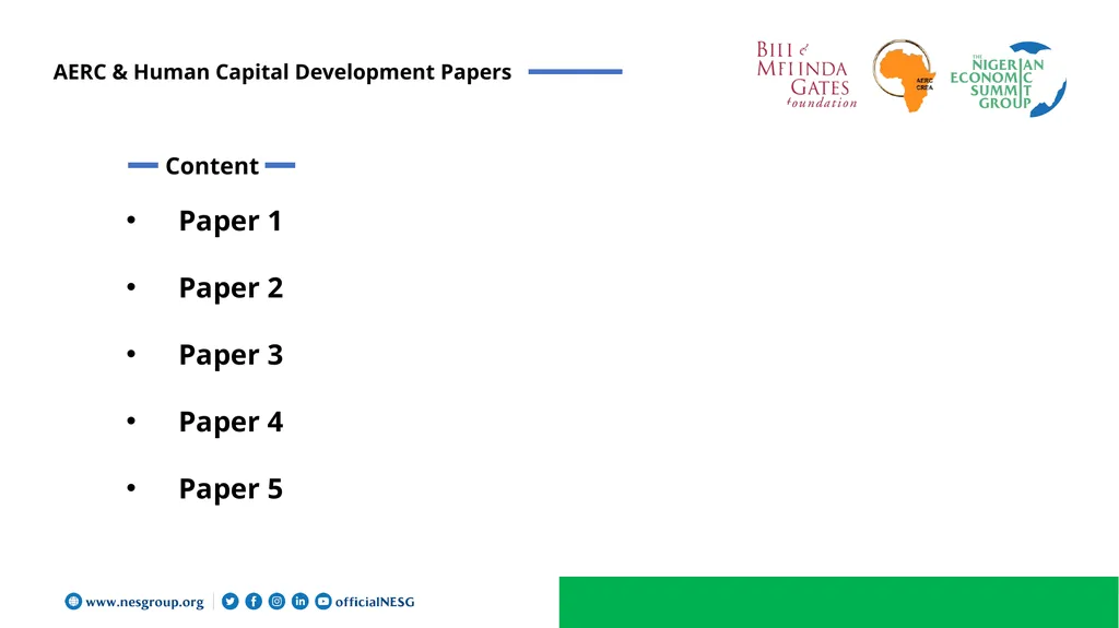 AERC & Human Capital Development Papers July 2023 - slide 2 of 9