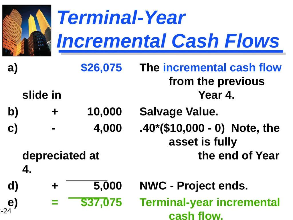 Chapter 12 Capital Budgeting and Estimating Cash - slide 24 of 31