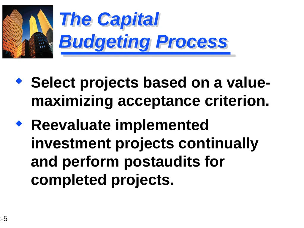 Chapter 12 Capital Budgeting and Estimating Cash - slide 5 of 31