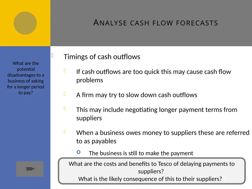 Cash flow forecasts E1 Cash flow forecasts Do you - slide 14 of 29