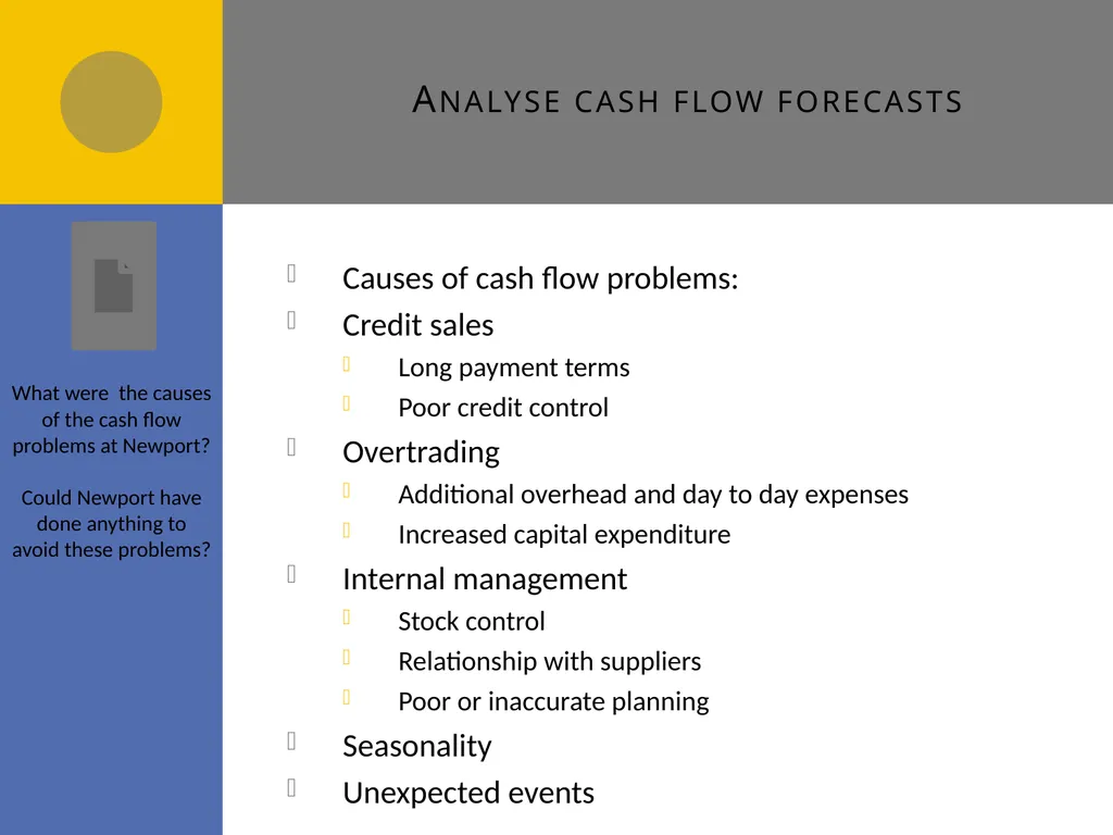 Cash flow forecasts E1 Cash flow forecasts Do you - slide 16 of 29