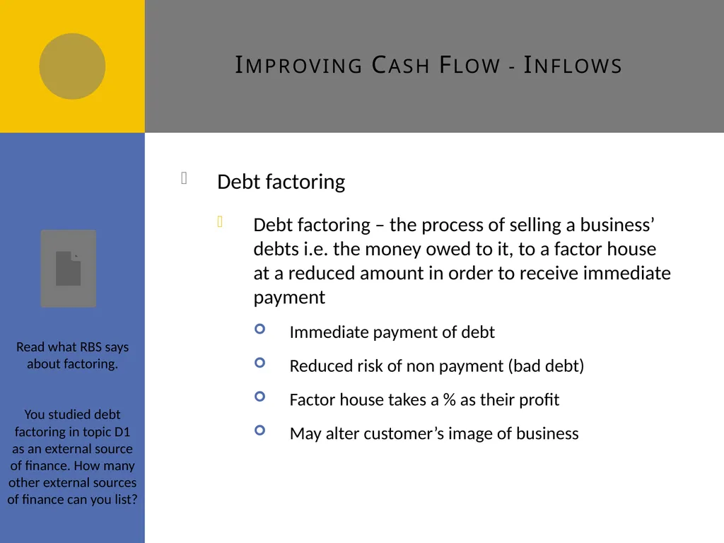 Cash flow forecasts E1 Cash flow forecasts Do you - slide 19 of 29