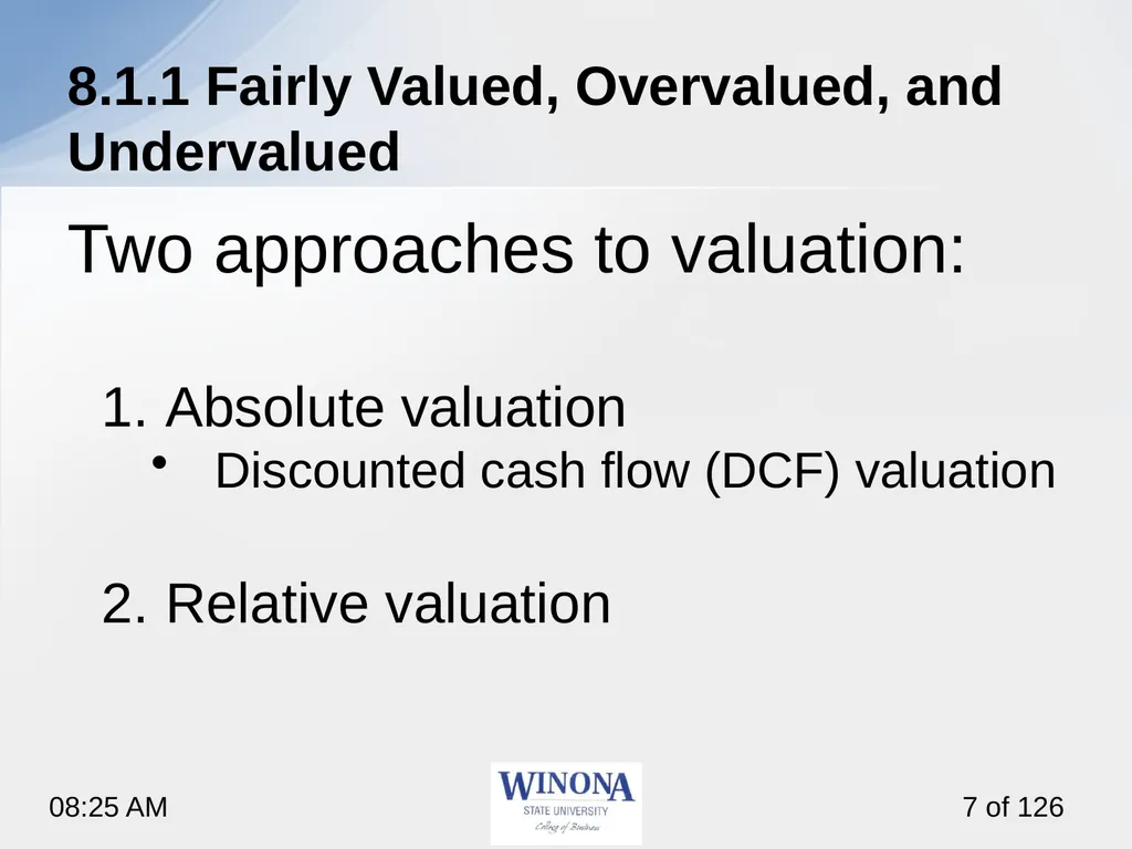 Topic 7: Equity Valuation Larry Schrenk, - slide 7 of 126