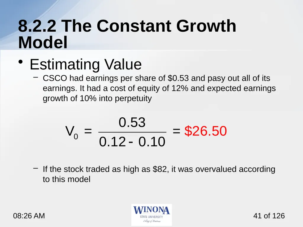 Topic 7: Equity Valuation Larry Schrenk, - slide 41 of 126