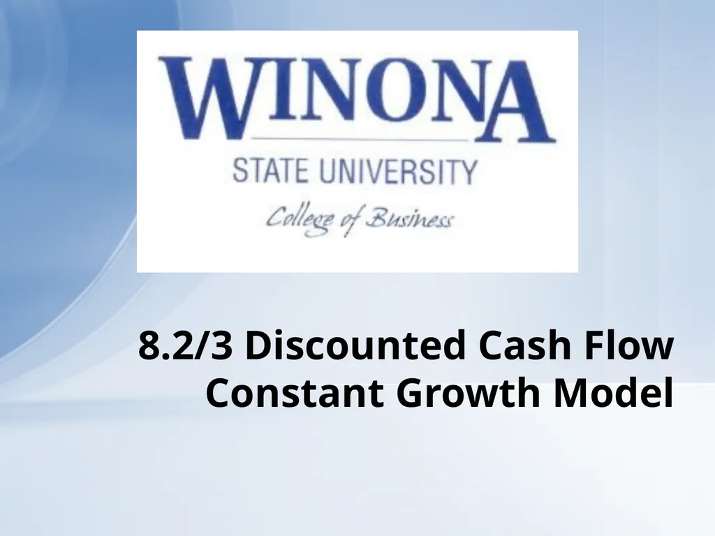 Topic 7: Equity Valuation Larry Schrenk, - slide 35 of 126