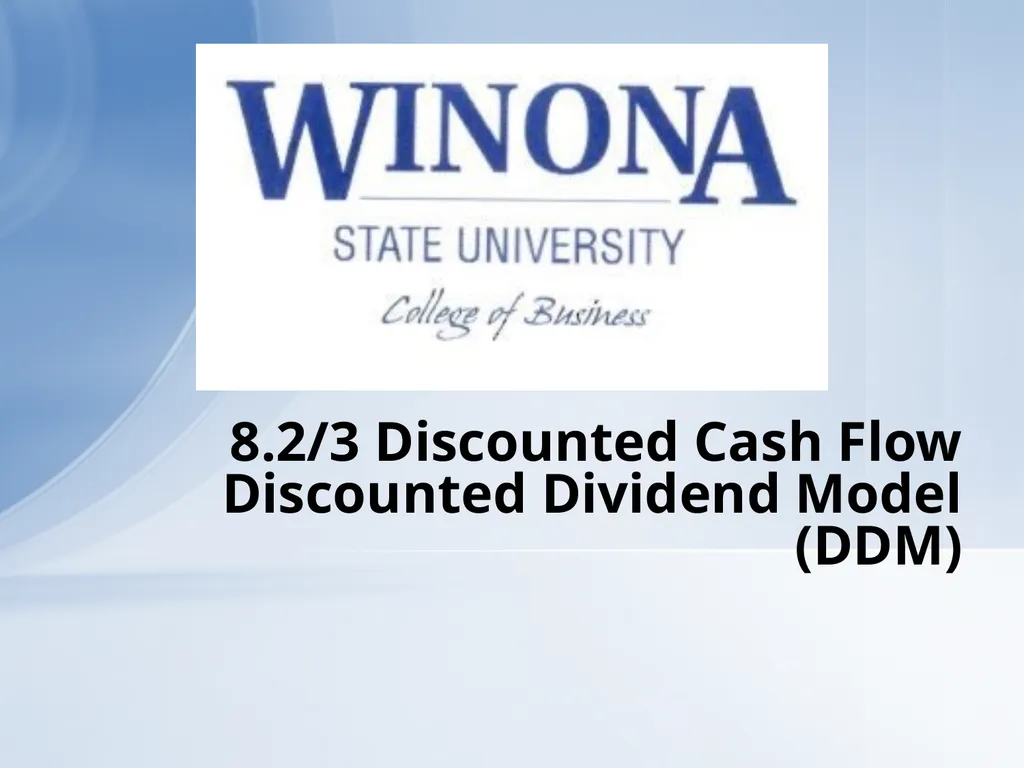 Topic 7: Equity Valuation Larry Schrenk, - slide 20 of 126