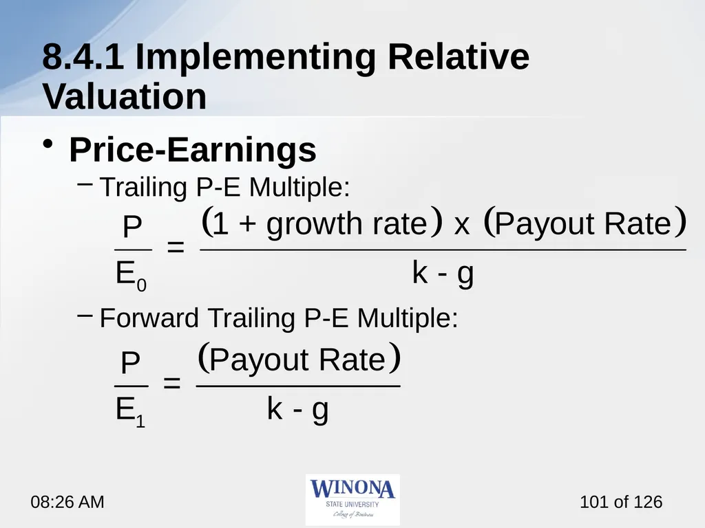 Topic 7: Equity Valuation Larry Schrenk, - slide 101 of 126