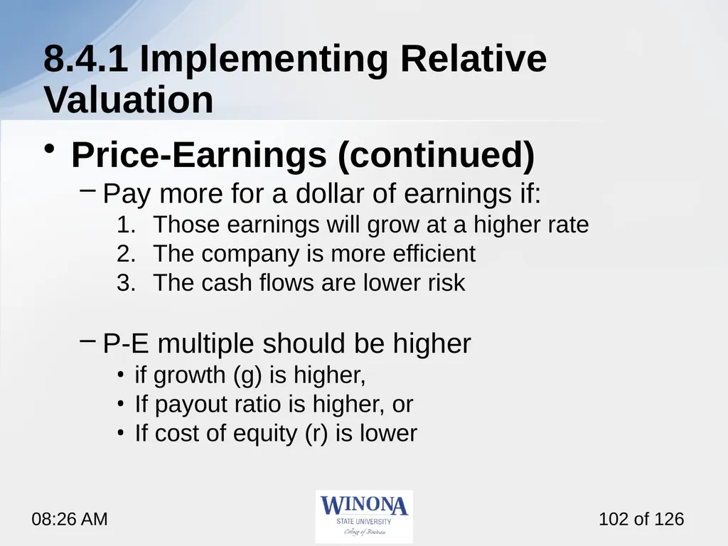 Topic 7: Equity Valuation Larry Schrenk, - slide 102 of 126